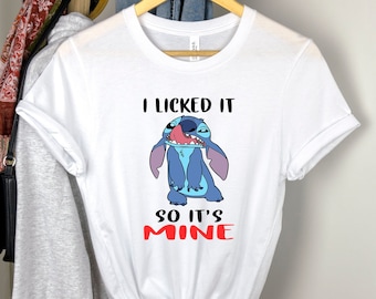 Stitch I Licked It So It's Mine Shirt, Disney Stitch Shirt, Lilo And Stitch, Disney Movie Shirt, Ohana Means Family Shirt, Disney shirt