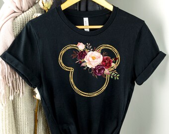 Floral Mickey Shirt - Etsy