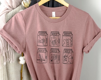 Koszula z pojemnikiem na mleko, feministyczna koszulka z rośliną, koszulka wegańska, koszulka wegetariańska, odzież wegańska, prezent wegański, odzież damska, prezent dla niej