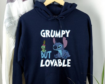 Stitch Grumpy But Lovable Hoodie, Disney Stitch Hoodie, Lilo And Stitch Sweatshirt, Disney Movie Sweatshirt, Ohana Means Family Hoodie, Gift
