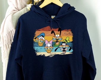 Sudadera con capucha vintage retro del Pato Donald, sudadera con capucha retro del pato Donald, sudadera de vacaciones de Disney, sudadera con capucha de Disney, sudadera con capucha del pato Donald, suéter de Disney