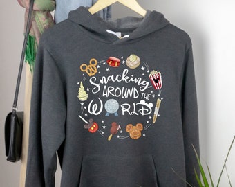 Snacking Around the World Hoodie, Disney Snacks Sweatshirt, Magic Kingdom Snacking Hoodie, Disney Snacking Sweatshirt, Disneyworld Hoodie