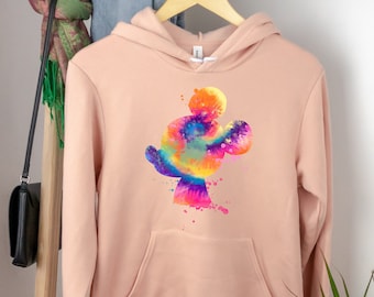 Sudadera con capucha de acuarela de Mickey Mouse, sudadera con capucha de Magic Kingdom, sudadera con capucha de Mickey Mouse, sudadera con capucha de Disney para jóvenes y niños pequeños de minnie mickey