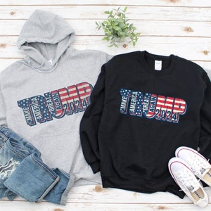 Make america great again flag hoodie deals