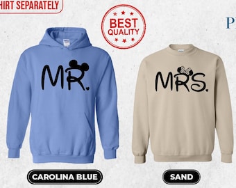 Disney Mr. and Mrs hoodie, Mickey and Minnie disney hoodie, Disney couple sweatshirt, Disney matching sweater, disney couple shirt, Disney
