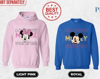 Mickey y Minnie Disney Hoodie, Disney Movie Characters Hoodie, Disney Family y pareja Sweatshirt, Disney youth and toddler Hoodie