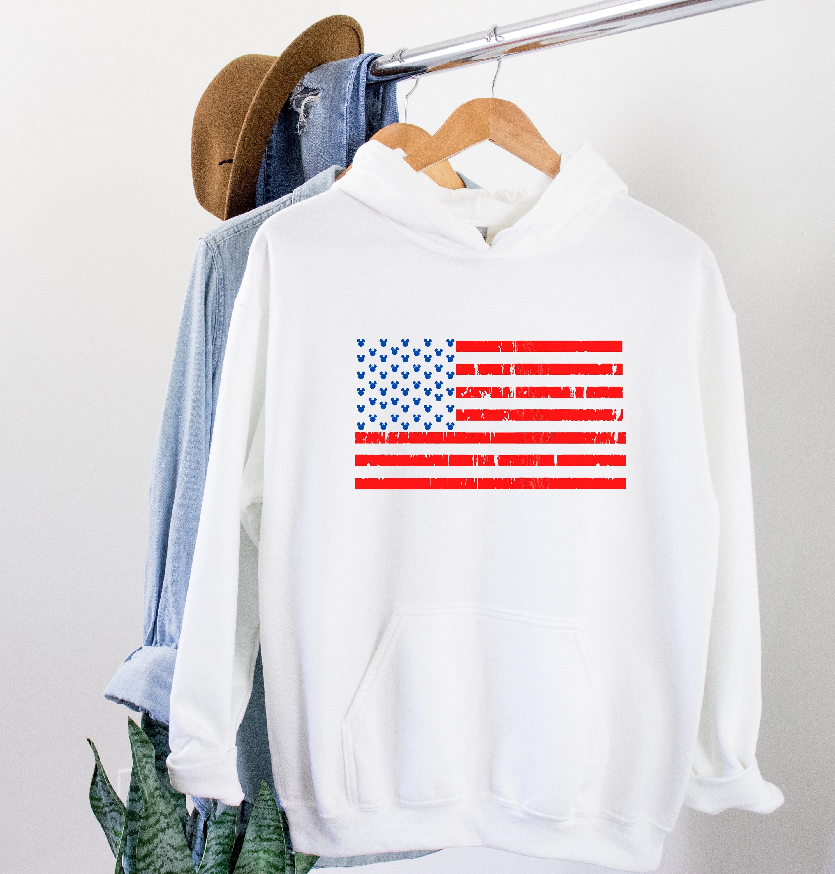 Disney USA Flag Hoodie, Mickey America Flag Sweatshirt, 4th