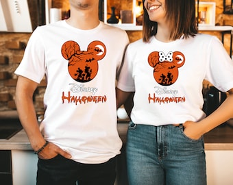 Disney Halloween Couple Shirt, Halloween Disney Mickey Minnie Shirt, Mickey Autumn Tshirt, Disney Halloween Party Tee, Disney Halloween Tee