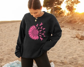 Borstkanker Lint Zonnebloem Sweatshirt, Borstkanker Awareness Hoodie, Borstkanker Sweatshirt, Borstkanker Awareness Maand Hoodie
