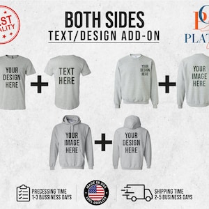Both Sides Image / Text / Design ADD-ON Upgrade