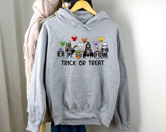 Trick Or Treat Hoodie, Disney Halloween Sweatshirt, Cute Halloween Hoodie, Kids Halloween Sweater, Cute Disney Hoodie, Spooky Disney Hoodie