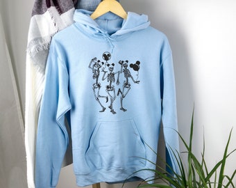 Disney Skeleton Hoodie, Skeleton Mickey Sweatshirt, Mickey Balloon Hoodie, Disney Ears Sweatshirt, Disney World Hoodie, Funny Disney Sweater