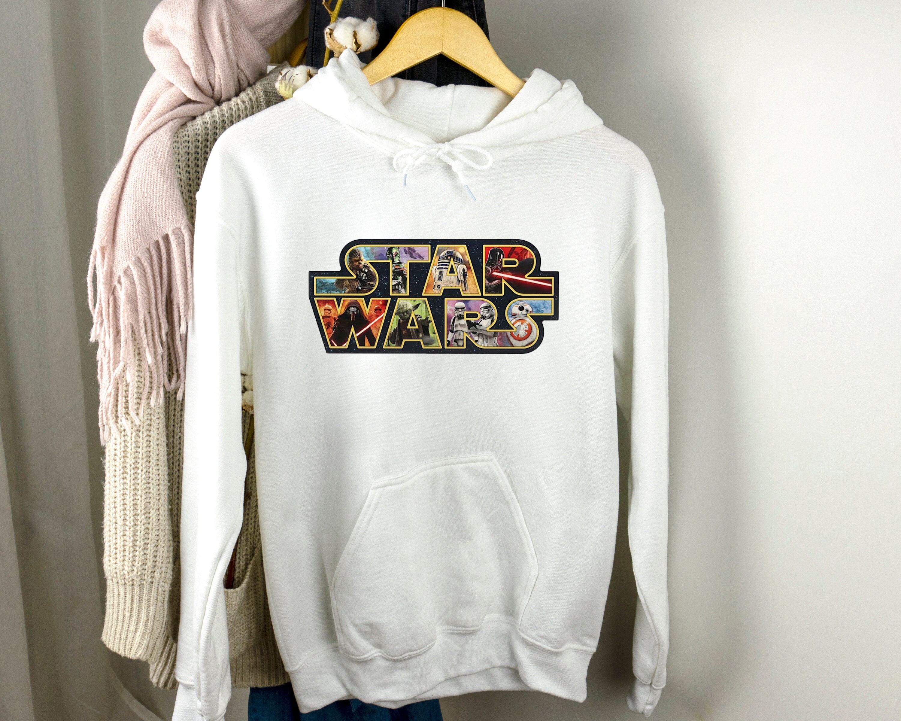 Metallic Foil Star Wars Sweater Terez Sweatshirt for Women Warm Fall/Winter Pullover 