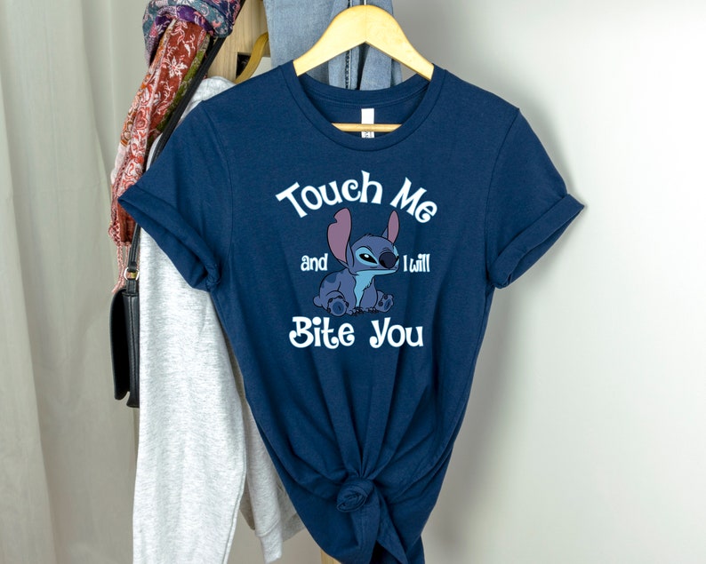 Funny Lilo & Stitch 'Touch Me And I Will Bite You' Graphic Tee - Unisex T-Shirt, New With Tags