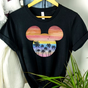 Mickey Head Summer Shirt, Palm Shirt, Disney Vacation Shirt, Beach Tee, Mickey Mouse Tee, Gift For Her, Vacay Tee, Disney Summer tshirt tee