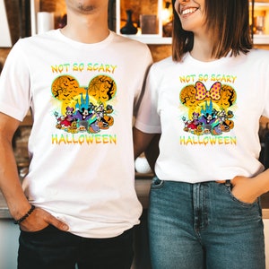 Mickey Minnie Not So Scary Halloween Party Shirts, Disney Halloween Shirt, Mickey and Minnie Halloween Family Shirt, Disney Halloween Shirt