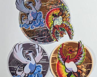 Gold and Silver PKMN | 4in Vinyl Stickers
