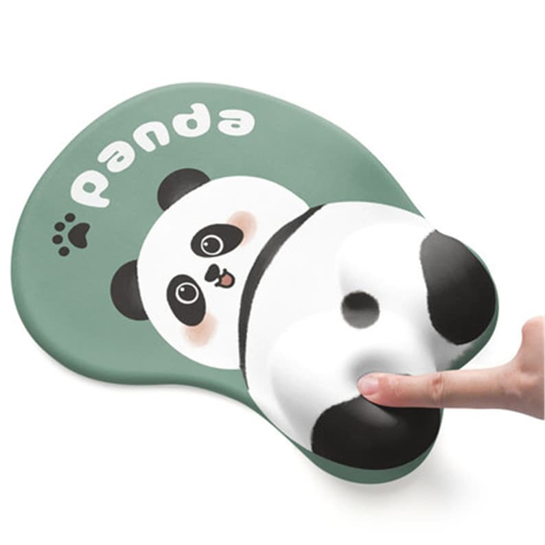 Cute Panda Mouse Pad Green Silicone Wrist Mouse Pad Memory Etsy