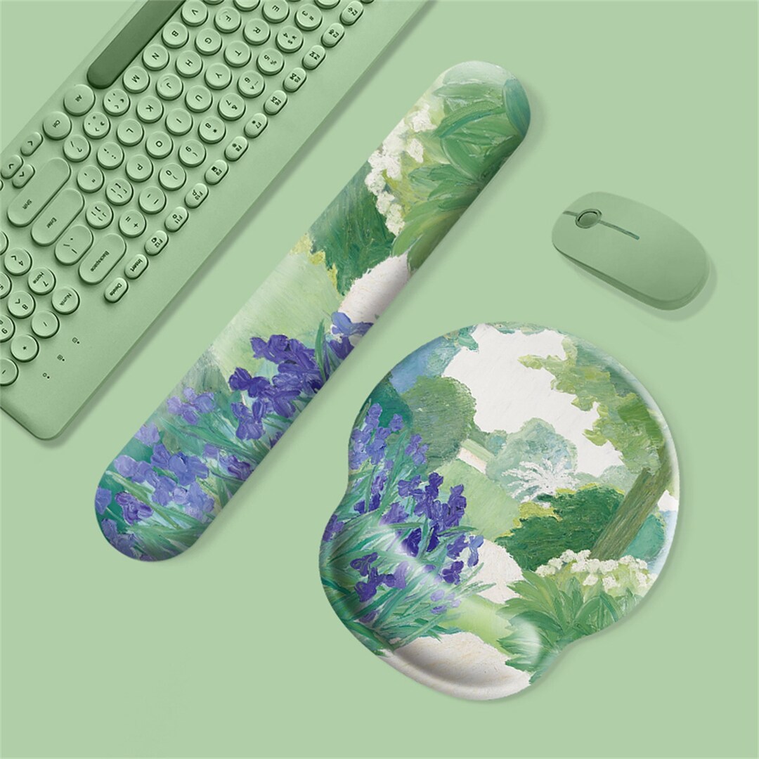 Garden Oil Painting Mouse Pad Wrist Care Mouse Pad Etsy