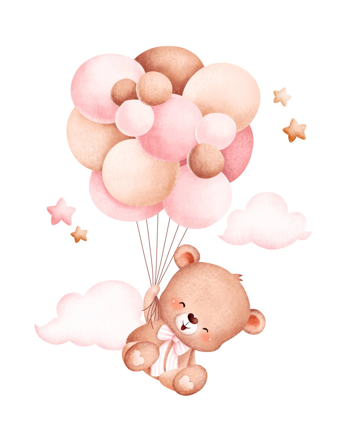 Set of 3 Teddy Bear Print,bear Nursery Decor,baby Girl Print,new Baby