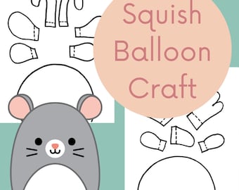 DIY Squish Balloon Craft Templates: Axolotl, Pineapple, Mouse, Dragonfly (Printable Paper Patterns)