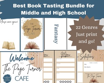 Printable Book Tasting Bundle for Middle Schoolers and Secondary ELA Classrooms: Explore Reading in Style