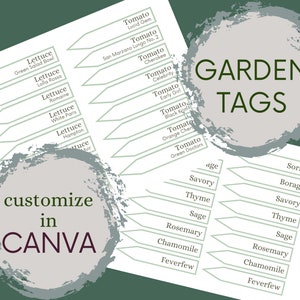 Customizable and Editable Plant Labels | Garden Tags for Any Plant Variety | Make Your Own Durable Plant Labels With This Printable Template