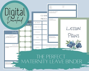 Complete Maternity Leave Substitute Binder for Secondary Teachers | Editable Substitute Binder for Long Term Absence | Maternity Leave Plans