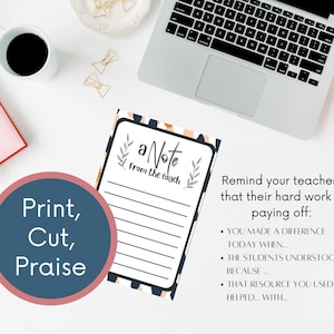 Druckbare Positive Feedback Notizen für Instructional Coaches | Vielen Dank von deinem Coach | Lehrer-Anerkennungs-Formular | Lehrer Feedback Note