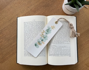 Hand Painted Eucalyptus Bookmark Watercolor Botanical Bookmark Green Floral Book Lover Gift