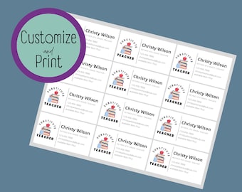 Customizable Substitute Teacher Business Card Template (Printable PDF)