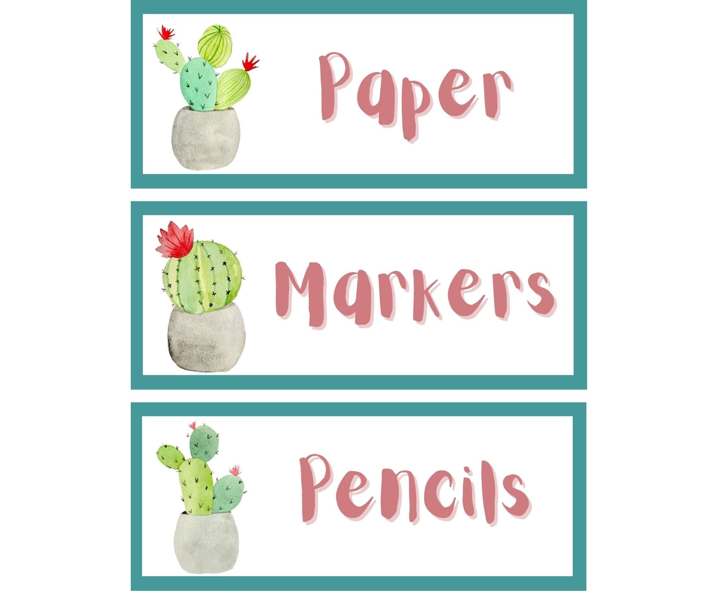 Editable Watercolor Cactus Name Plates Classroom Supplies Etsy UK