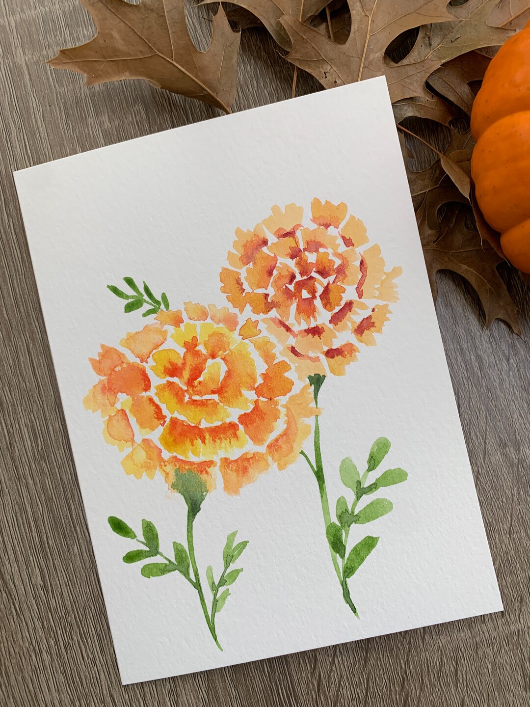 Hand Painted Watercolor Floral Card: 5x7 Blank Greeting Card - Etsy