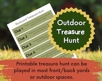 Backyard Treasure Hunt: Printable Outdoor Clues (Digital Download)