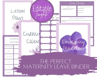Editable Maternity Leave Substitute Binder: Secondary Teacher Plans (Digital Download)