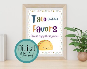 Taco Party Favor Sign: Succulent Theme (Digital Download)