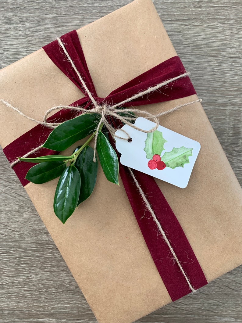 Hand Painted Gift Tags Set of 10 Watercolor Christmas Gift Etsy