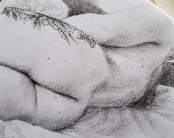 Custom Fine-Art Graphite Drawing of Nudes / Butts