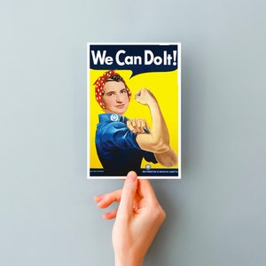 Rosalind the Riveter print - Rosalind Franklin, Rosie the Riveter, “We Can Do It!” print - 4” x 6”