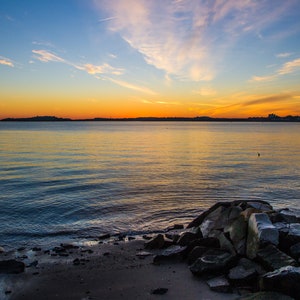 Sunrise Over Quincy Bay, Massachusetts - Digital Download Art Print
