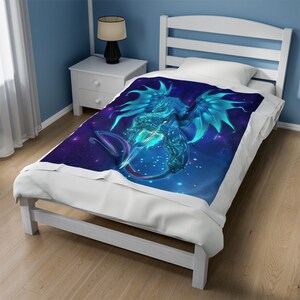 Celestial Dragon Embrace Velveteen Plush Blanket