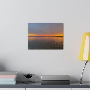Sunset Lake Landscape Nature Serenity on Canvas
