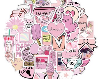 pink tumblr stickers etsy