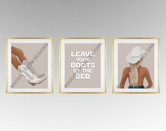 Cowgirl Set of 3 Art Print-Blonde