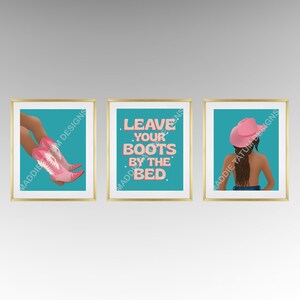 Cowgirl Set of 3 Art Prints-Brown Hair