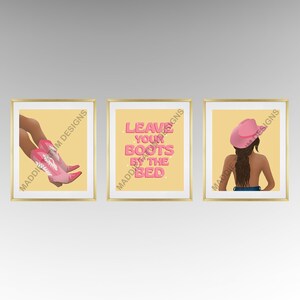 Cowgirl Set of 3 Art Prints-Brunette