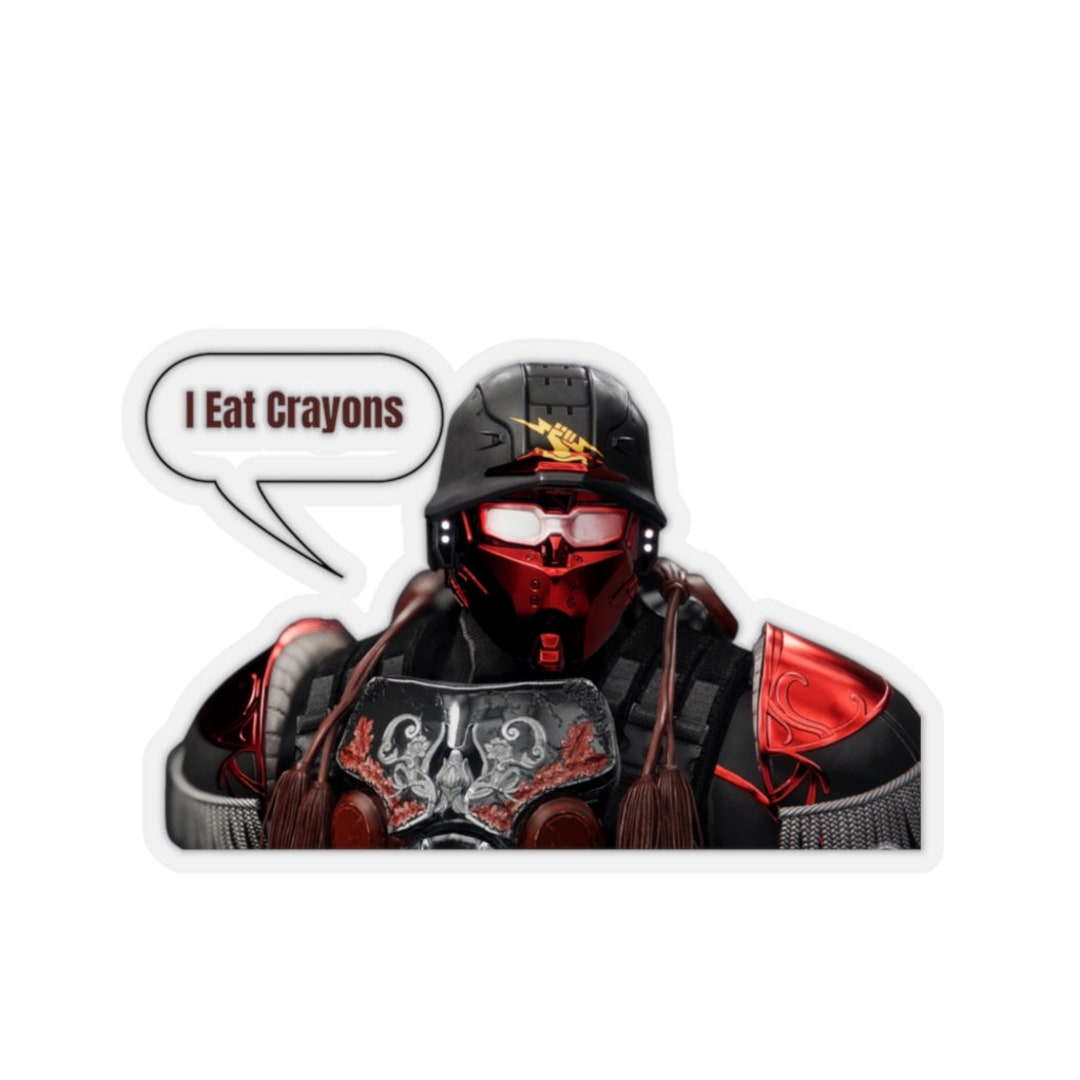 I Eat Crayons Titan Sticker Etsy