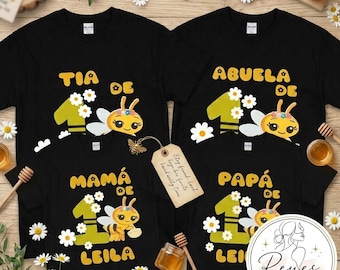 Bee Theme Family Birthday Shirts, Personalized Bee Party Matching Outfits