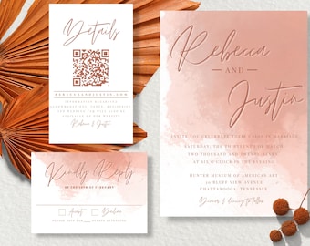 Conjunto de plantillas de invitación de boda