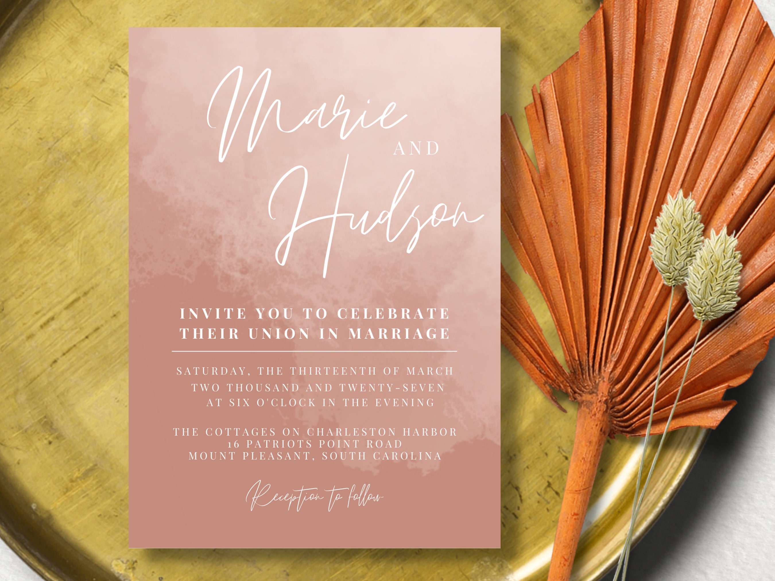 Wedding Invitation Template Set Etsy
